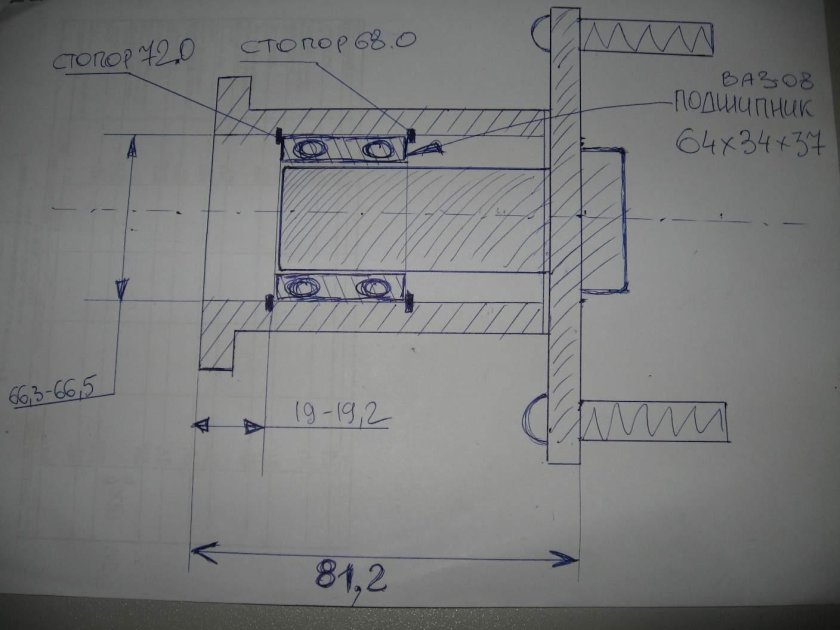 Ступица ВАЗ 2121 чертеж
