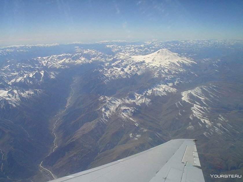 Эльбрус с самолета Москва Сочи