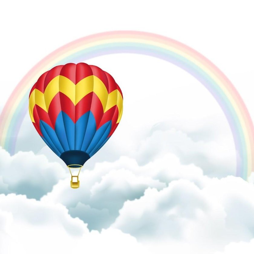 Воздушный шар на белом фоне