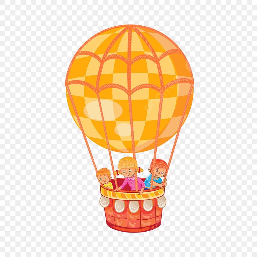 Воздушный шар с корзиной