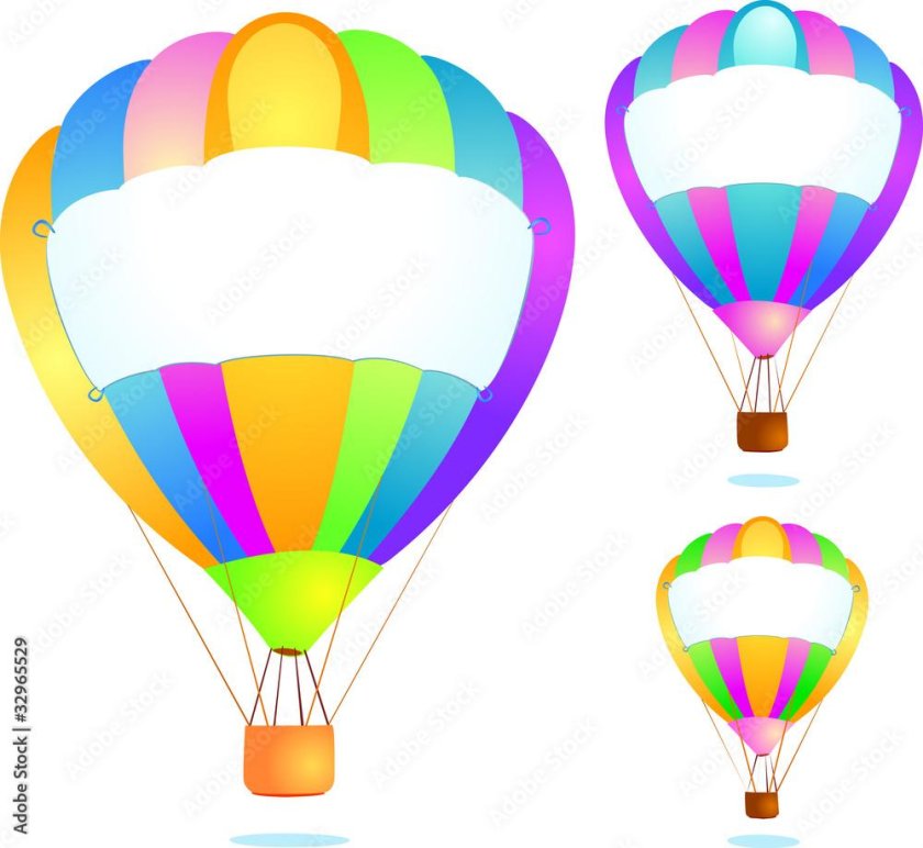 Векторный воздушный шар с корзиной