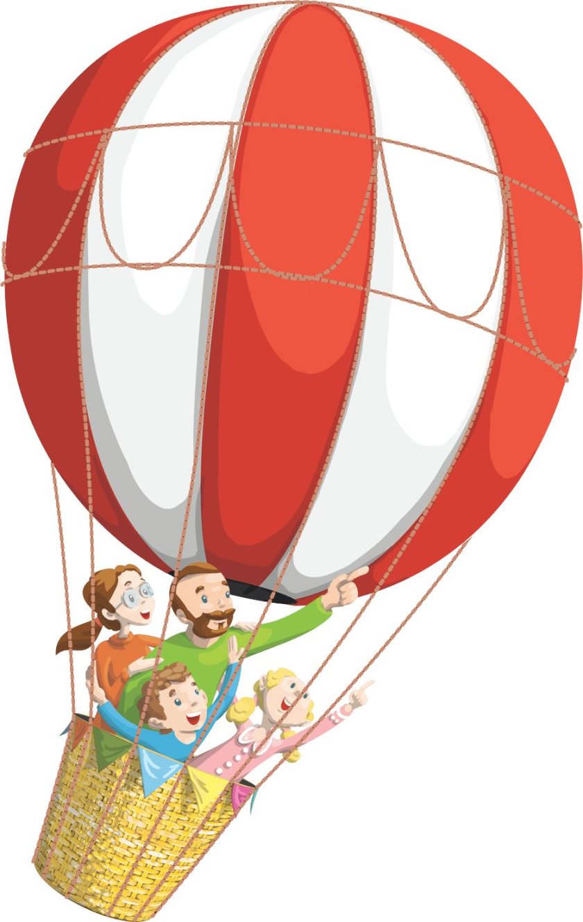 Воздушный шар с корзиной