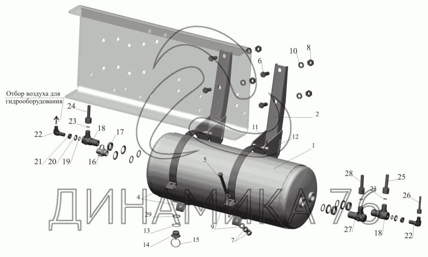 Кронштейн рессивера МАЗ 5440
