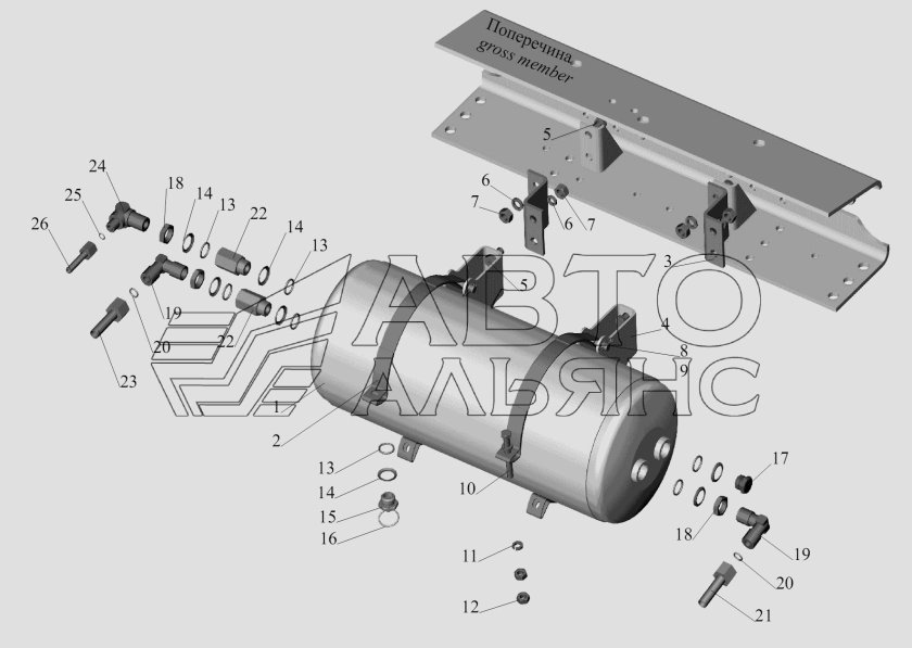 Кронштейн ресивера маз5440