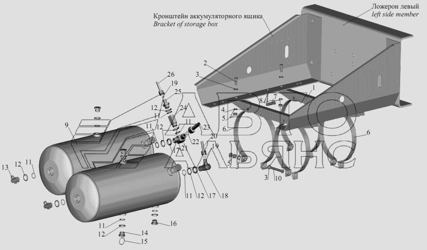 Кронштейн рессивера МАЗ 5340