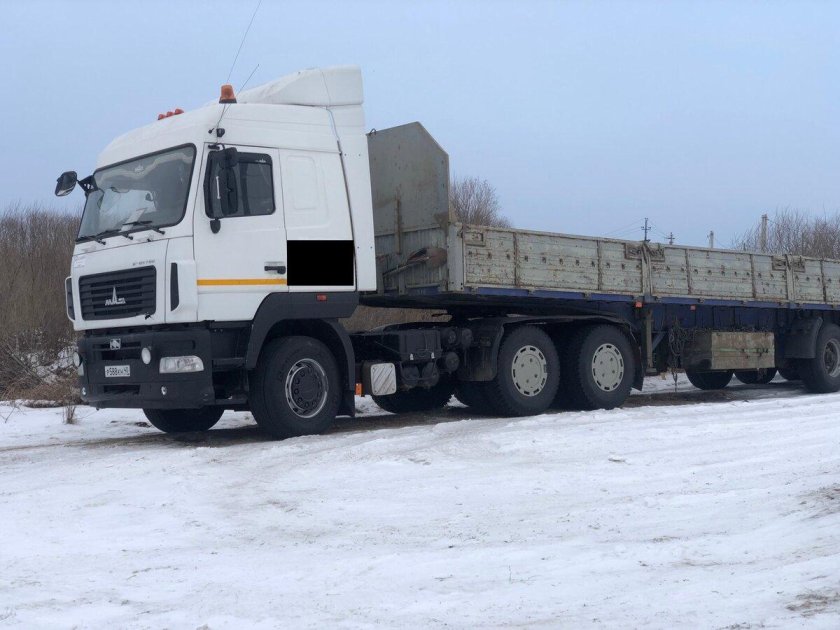 Маз 6430 с полуприцепом бортовой