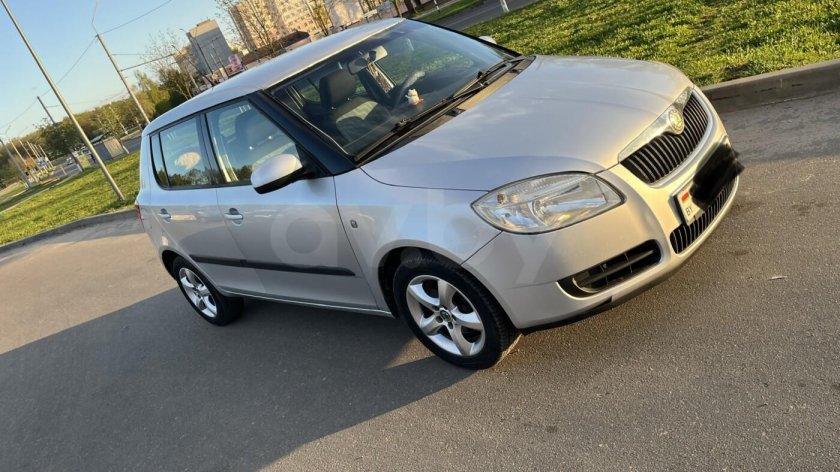 Фабия 2 черная с белой крышей