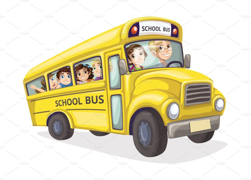 Школьный автобус мультяшный