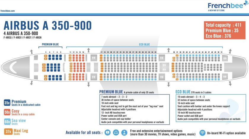 Airbus a350-900 Аэрофлот схема салона