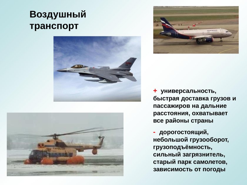 Тема воздушный транспорт
