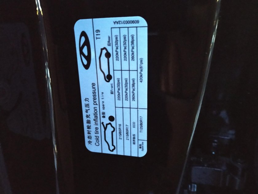 Chery Tiggo 4 вин номер