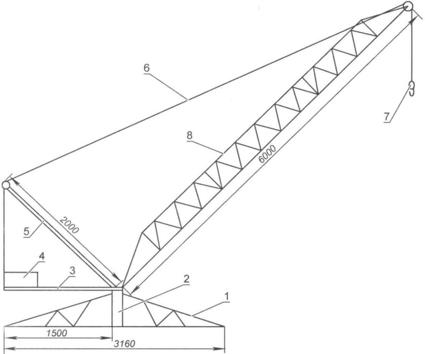 Стрела башенного крана конструкция