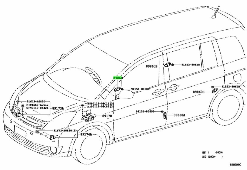 Toyota Isis чертеж