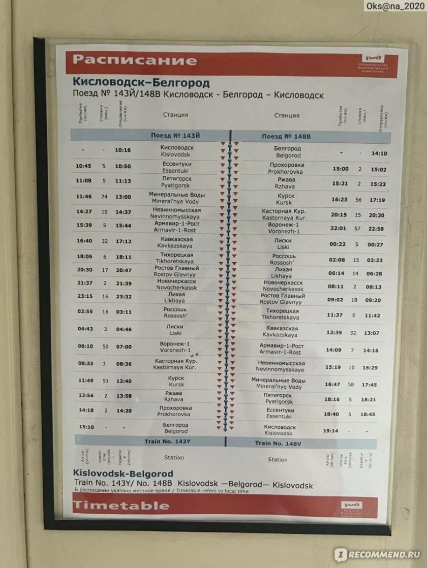 Поезд москва кисловодск расписание