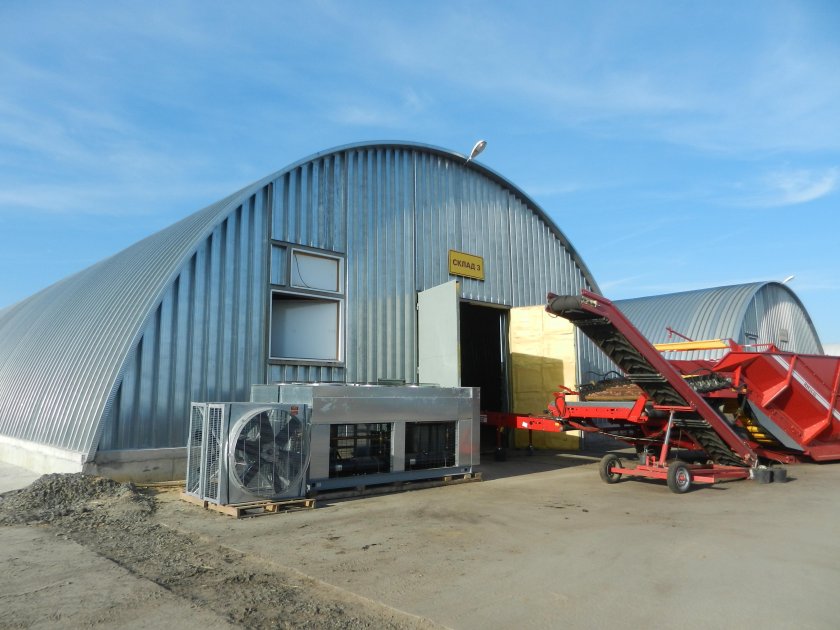 Бескаркасный ангар овощехранилище