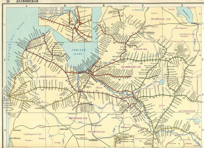Схема железных дорог Литвы