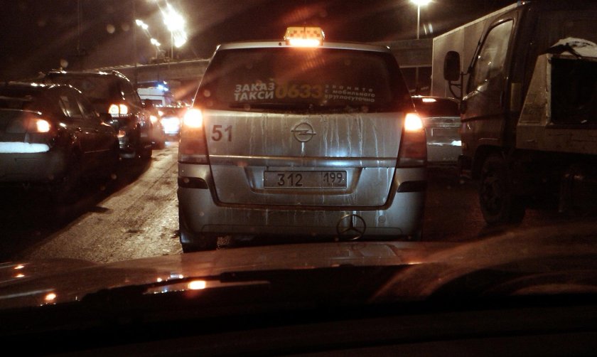 МКАД пробка ночью