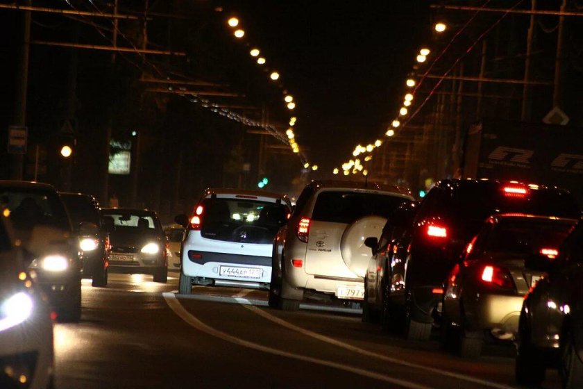 Пробка вид из машины