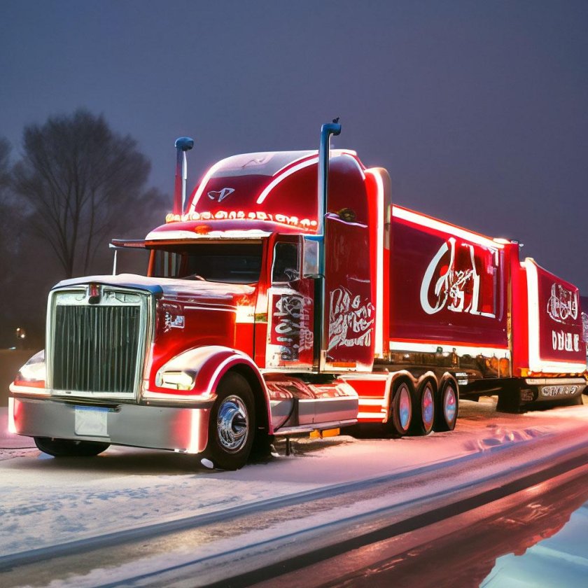 Новогодний грузовик кока кола