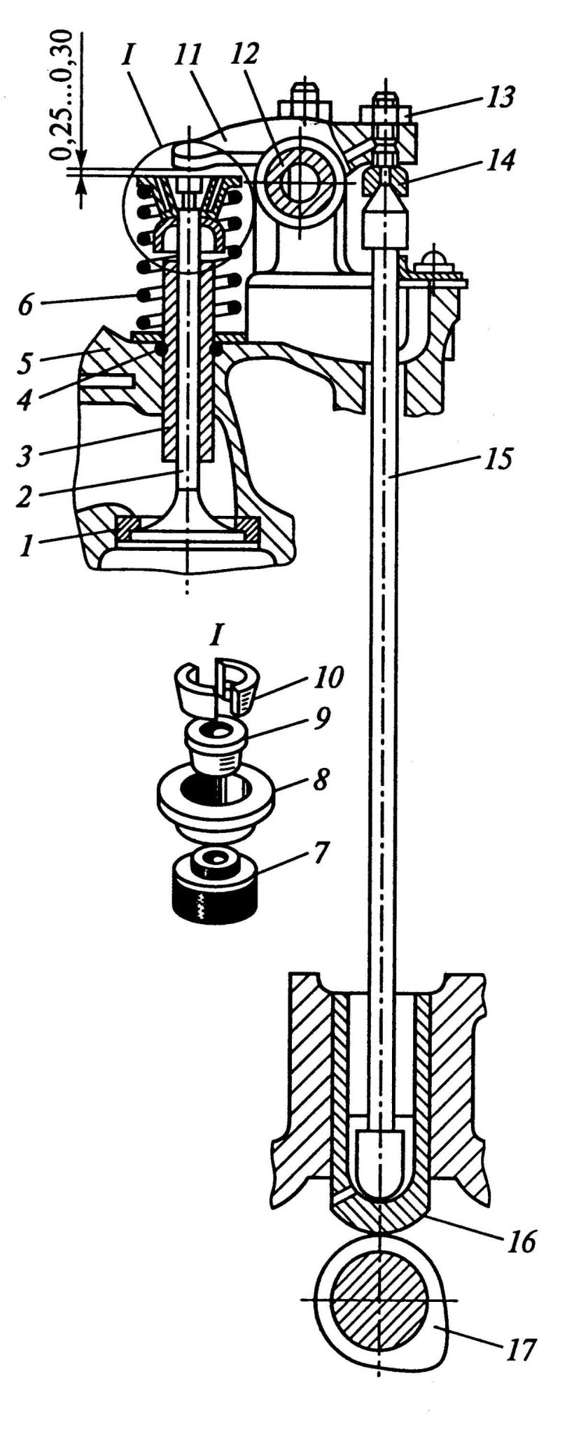Схема клапанного механизма газораспределения