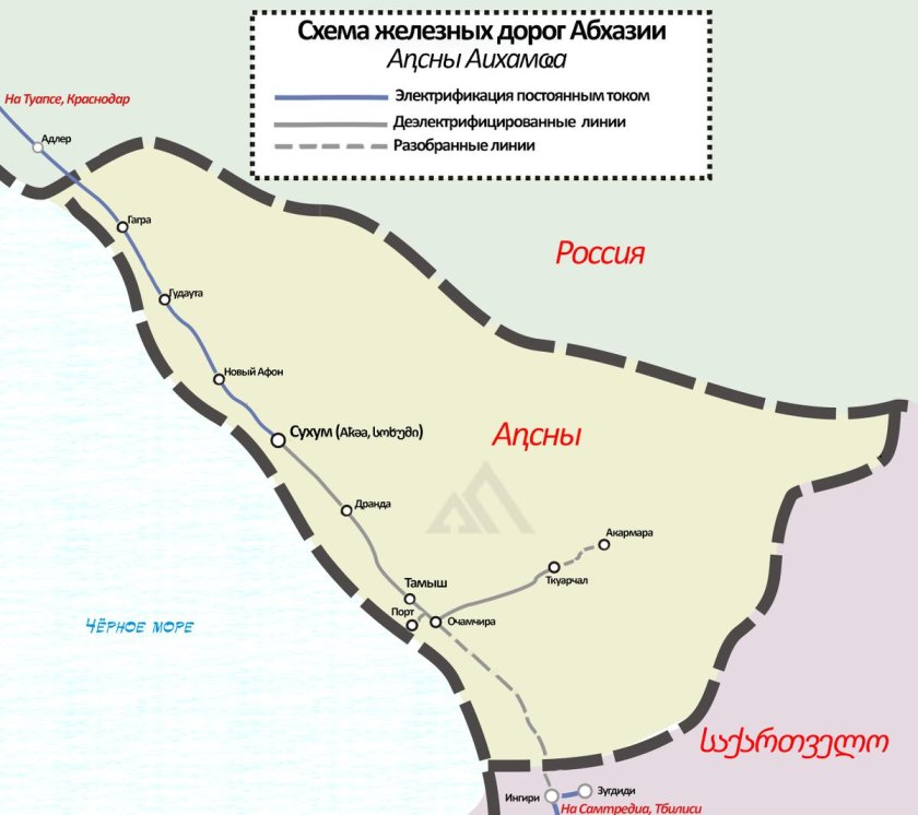 Карта абхазии побережье черного моря