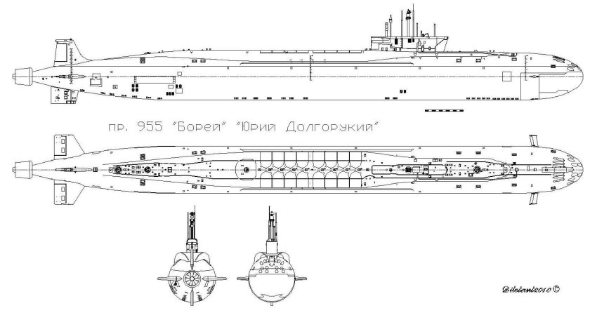Подводные лодки проекта 955 Борей схема