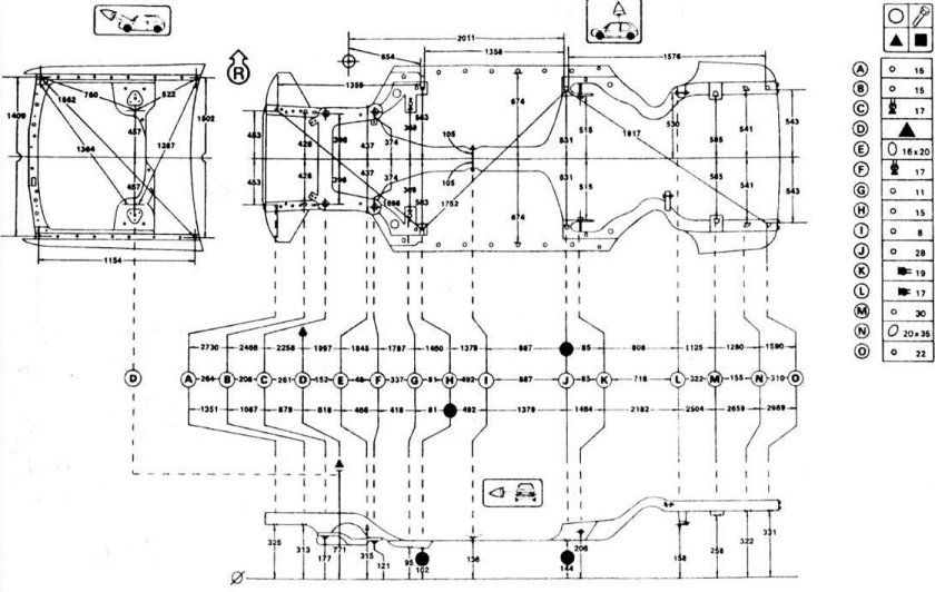 Геометрия кузова Ауди 80 б3