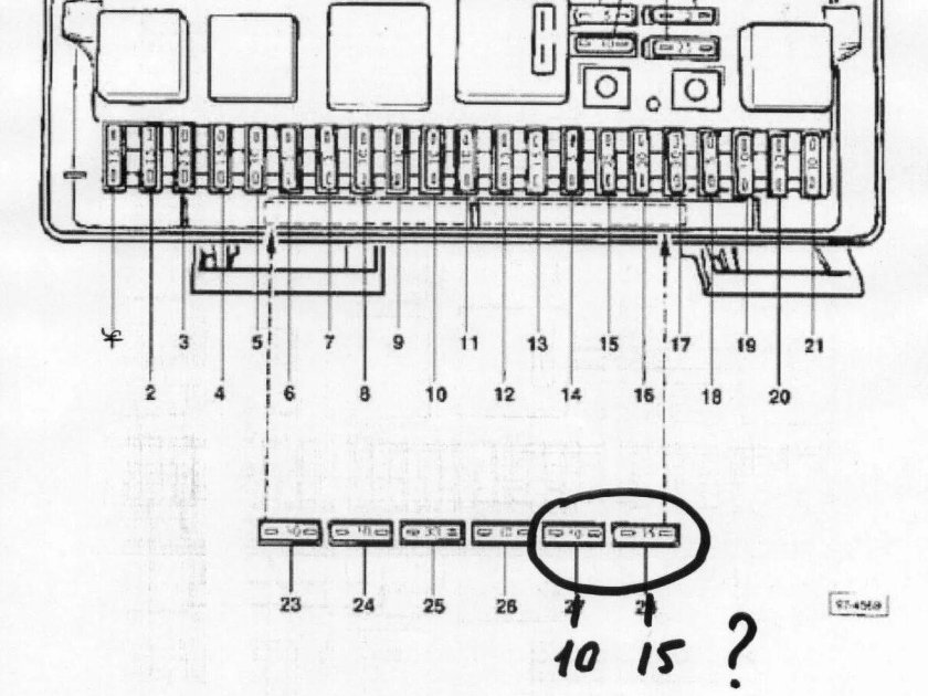 Блок реле предохранителей Ауди 80 схема