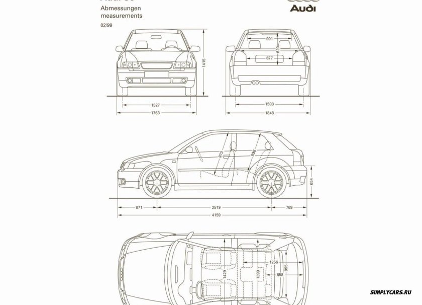 Audi a3 8l чертеж