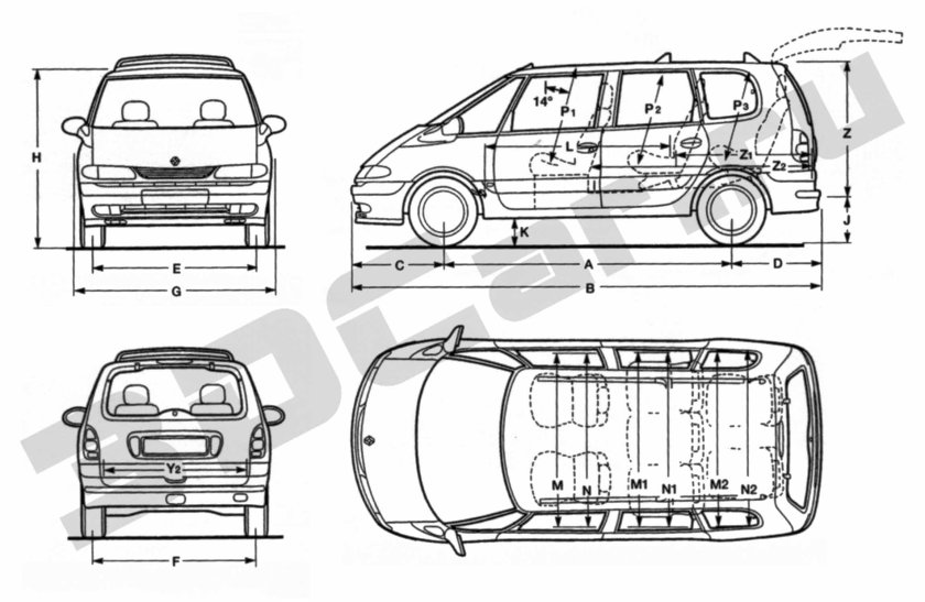 Рено Эспейс 3 длина кузова