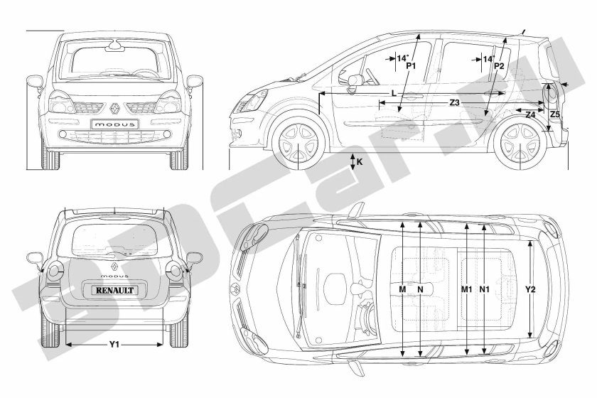 Габариты салона Рено Дастер 2021