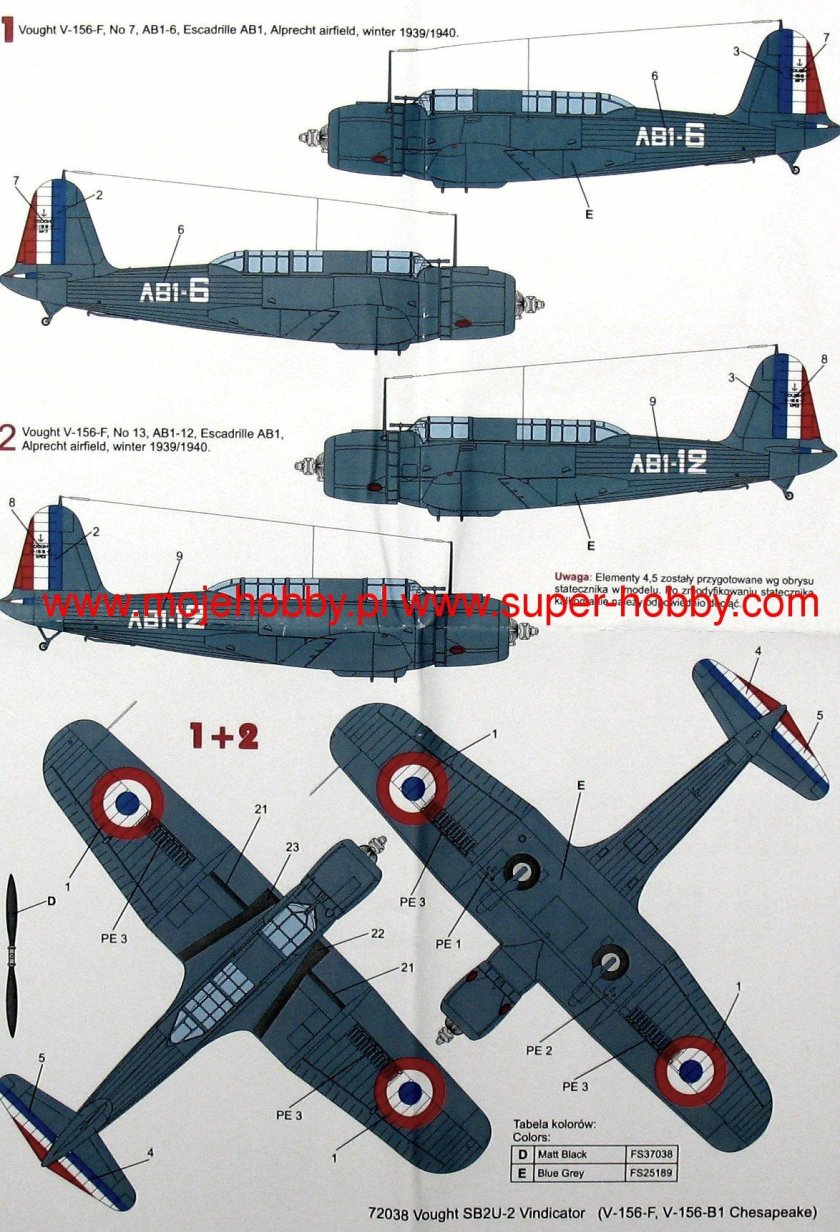 Vought sb2u Vindicator чертежи