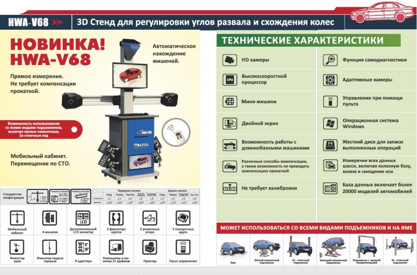 Стенд развал схождения темп 3д