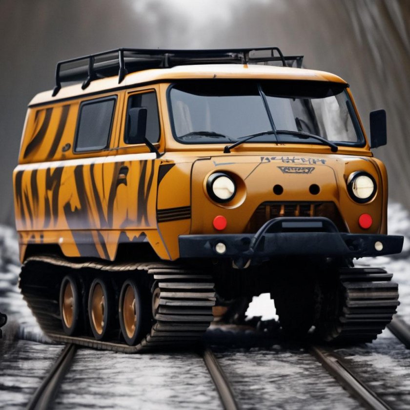 Уаз буханка на гусеницах