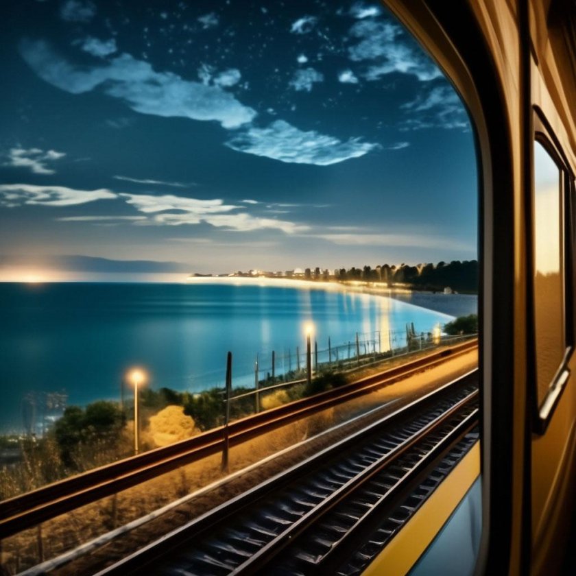 Красивый вид из окна поезда