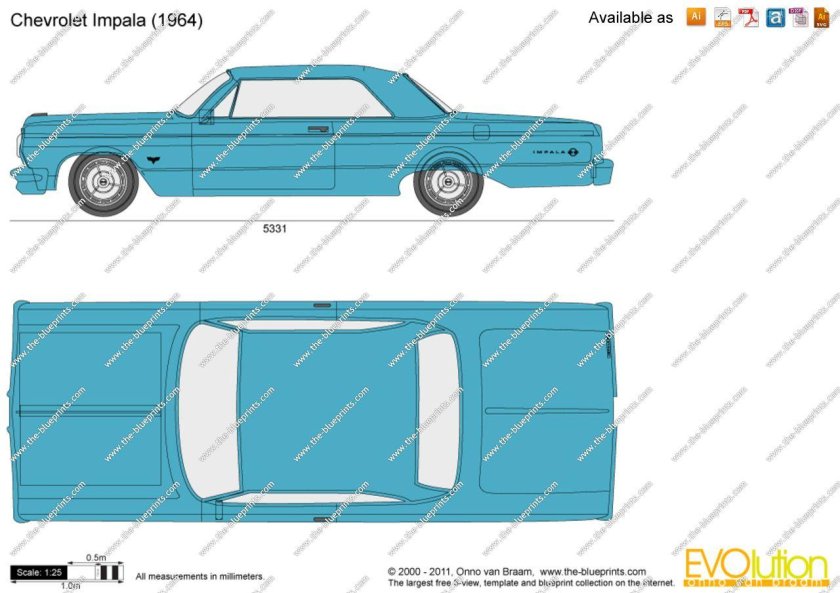 Chevrolet Impala 1964 чертеж