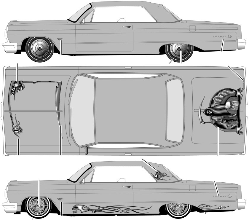 Chevrolet Impala 1964 чертеж