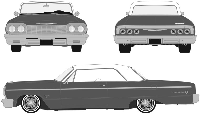 Chevrolet Impala 1967 чертежи