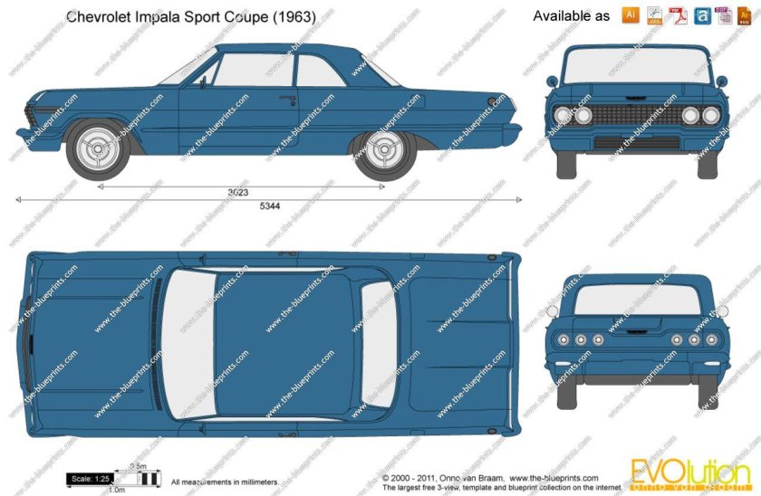 Chevrolet Impala SS 1967 чертеж