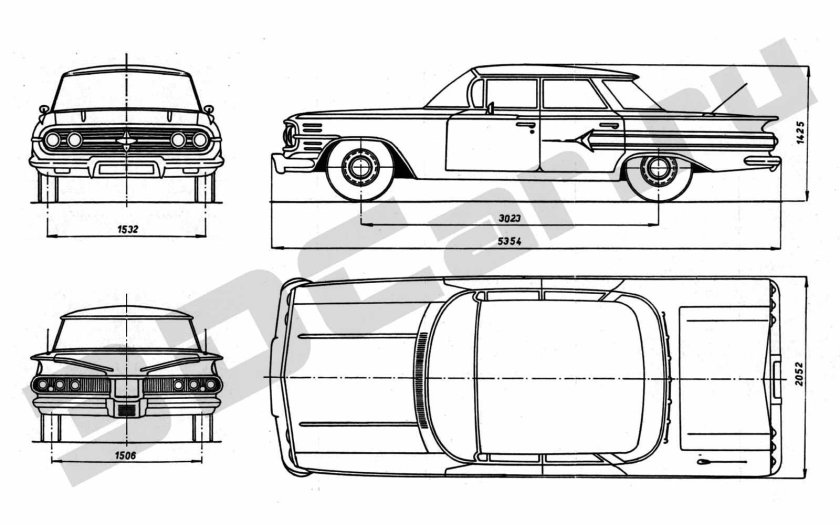 Chevrolet Impala 1967 чертежи