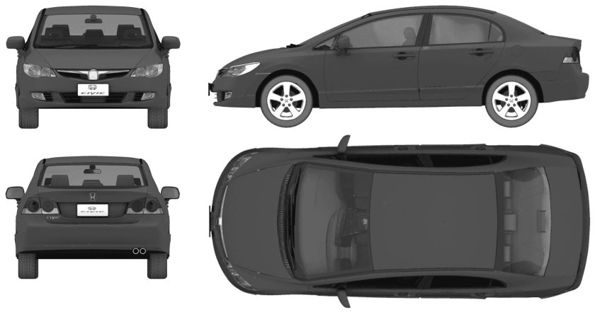 Honda Civic седан 2008 габариты