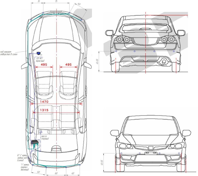 Габариты Хонда Цивик 4д