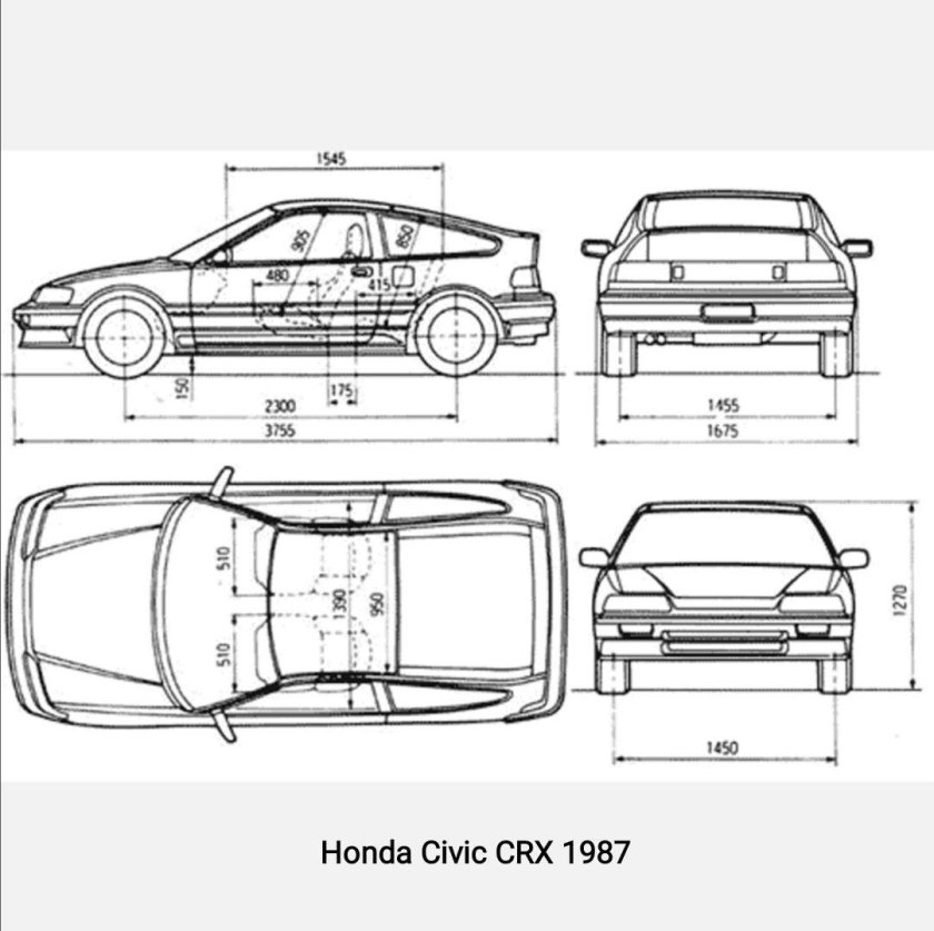 Honda Civic 6 чертеж