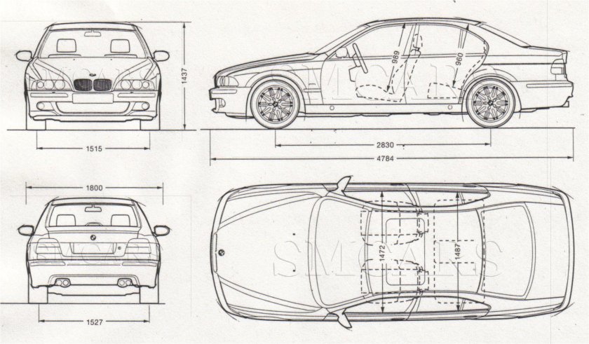 BMW e39 чертеж