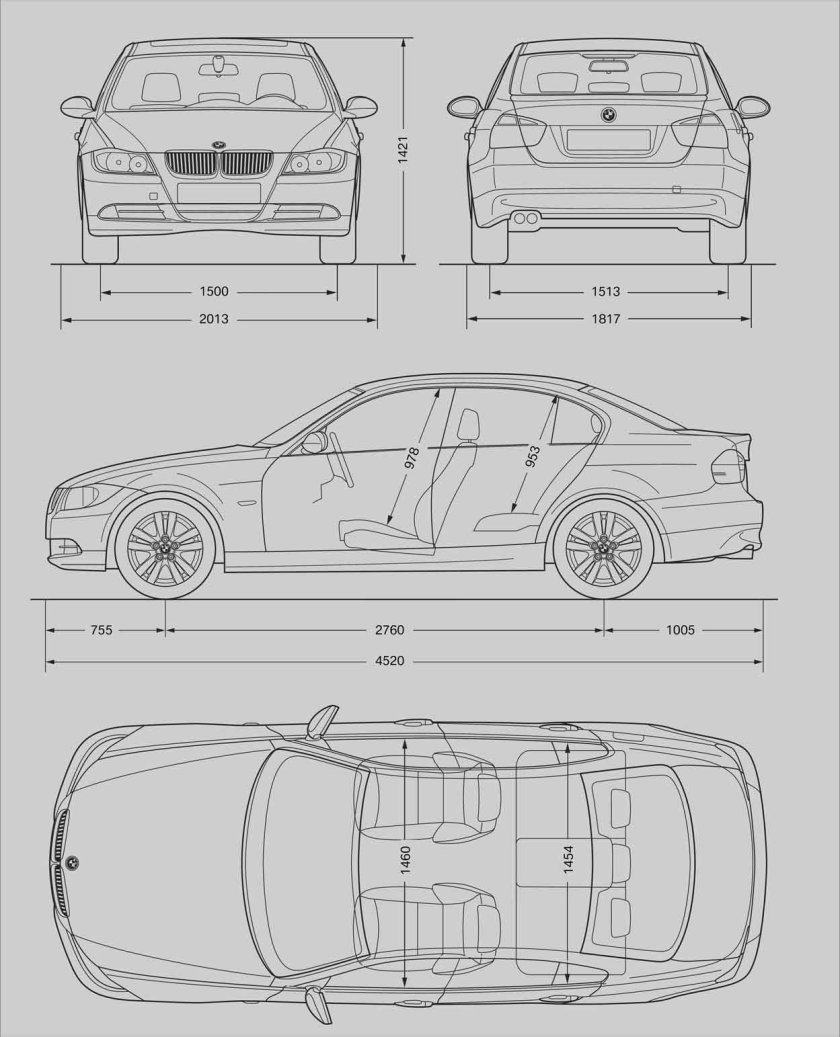 Габариты бмв 3 е90