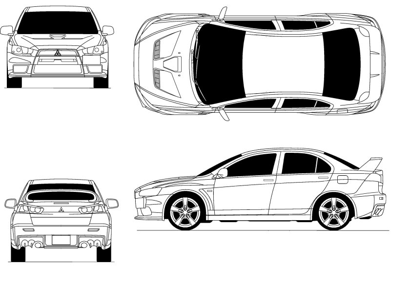Mitsubishi Lancer EVO Blueprint