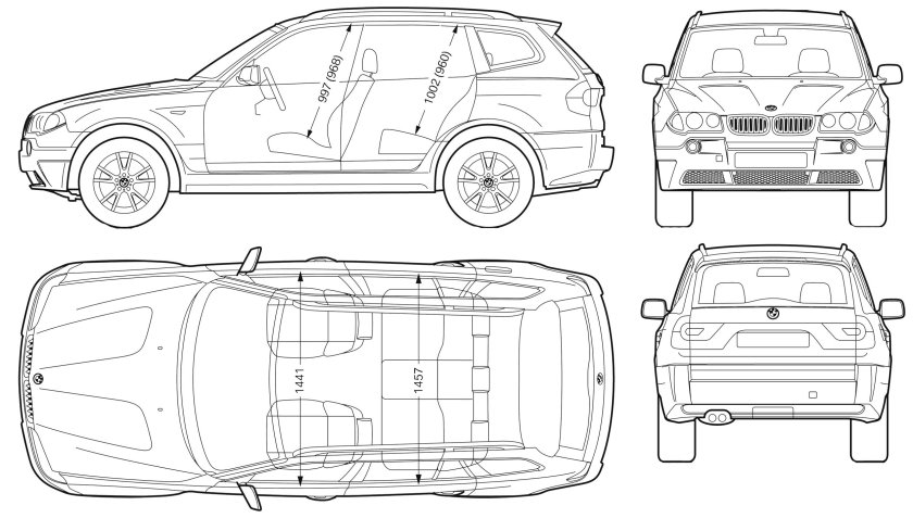 BMW x3 g01 габариты