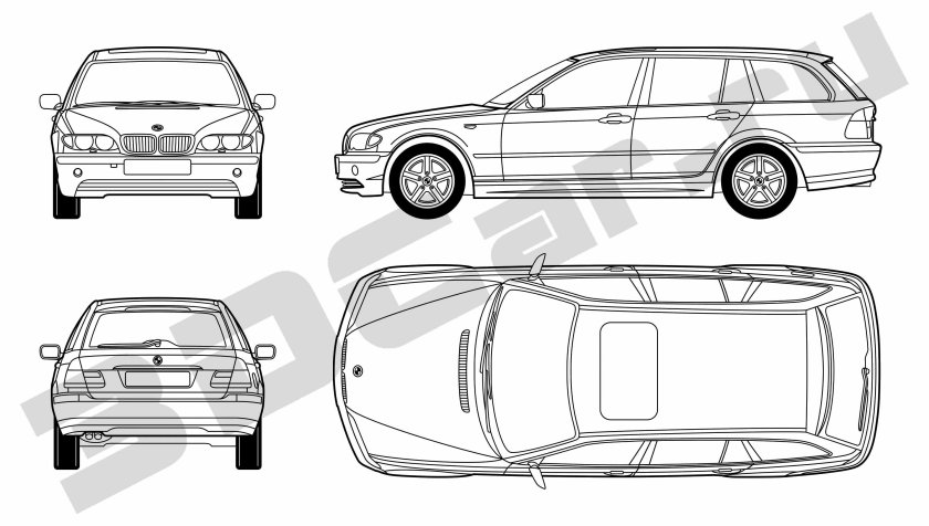 БМВ е39 универсал габариты