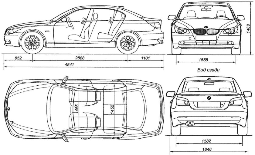 БМВ 530i габариты