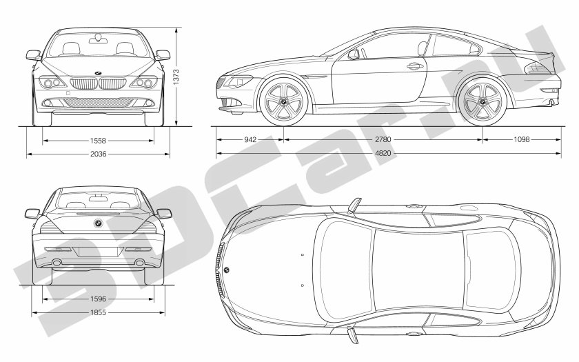 БМВ е63 габариты